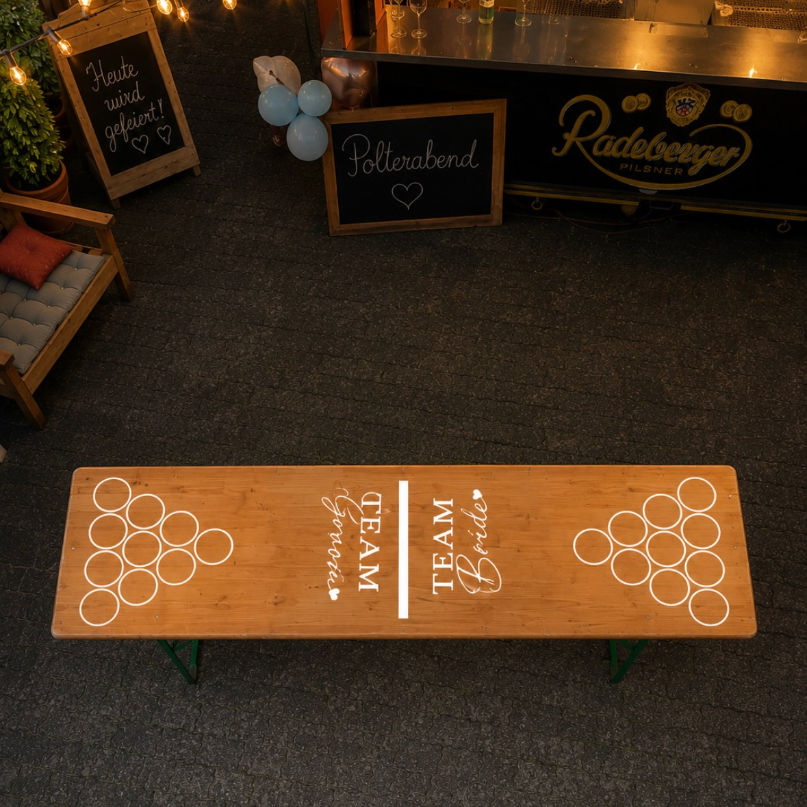 Personalisierte Bierpong-Tisch Folierung