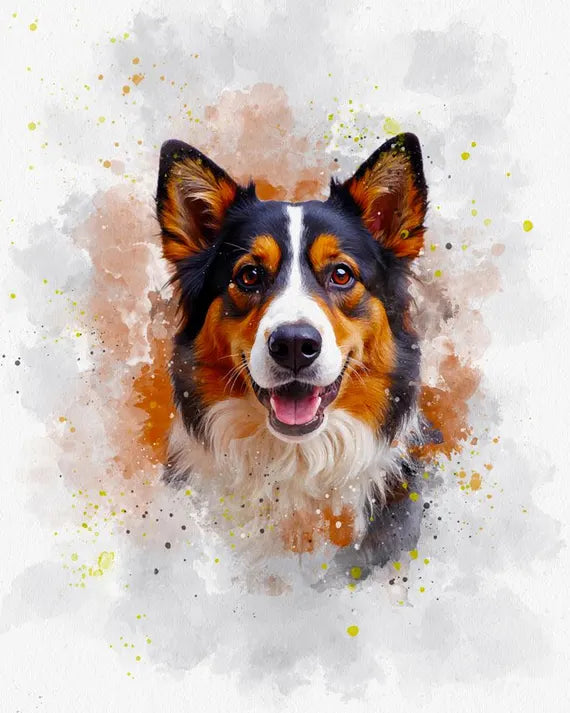 Digitale Aquarell-Hundefotos – Ihr Hund als kunstvolles Unikat 🐾
